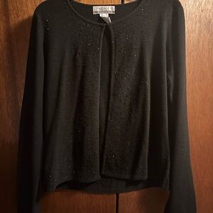NWOT Nine & Co Black Cardigan with Subtle Sparkle large